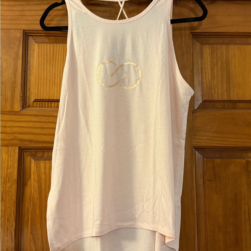 CALIA by Carrie Underwood Cream Tank Top with Gold Accent